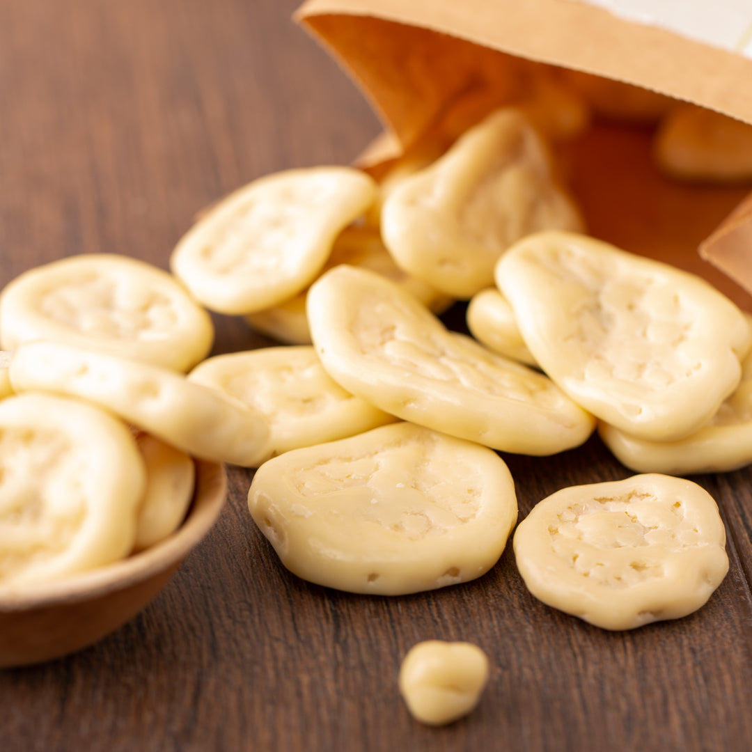 Bio Bananenchips in weißer Schokolade