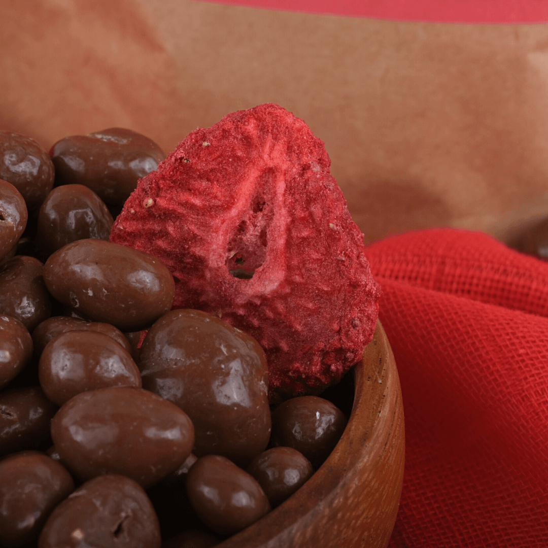 Bio Erdbeeren | in Vollmilchschokolade | gefriergetrocknet