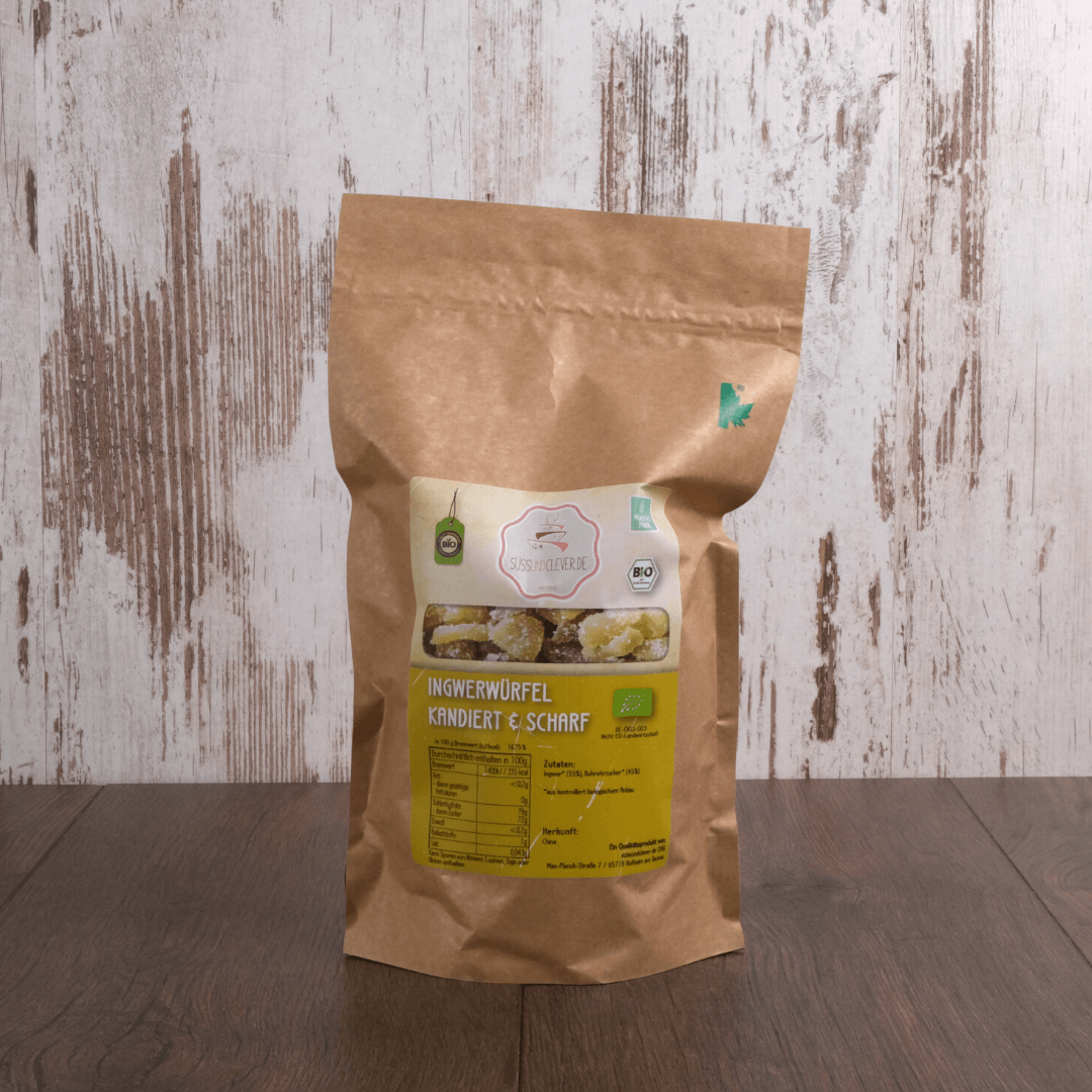 Bio Ingwerwürfel | kandiert & scharf | mit Rohrohrzucker