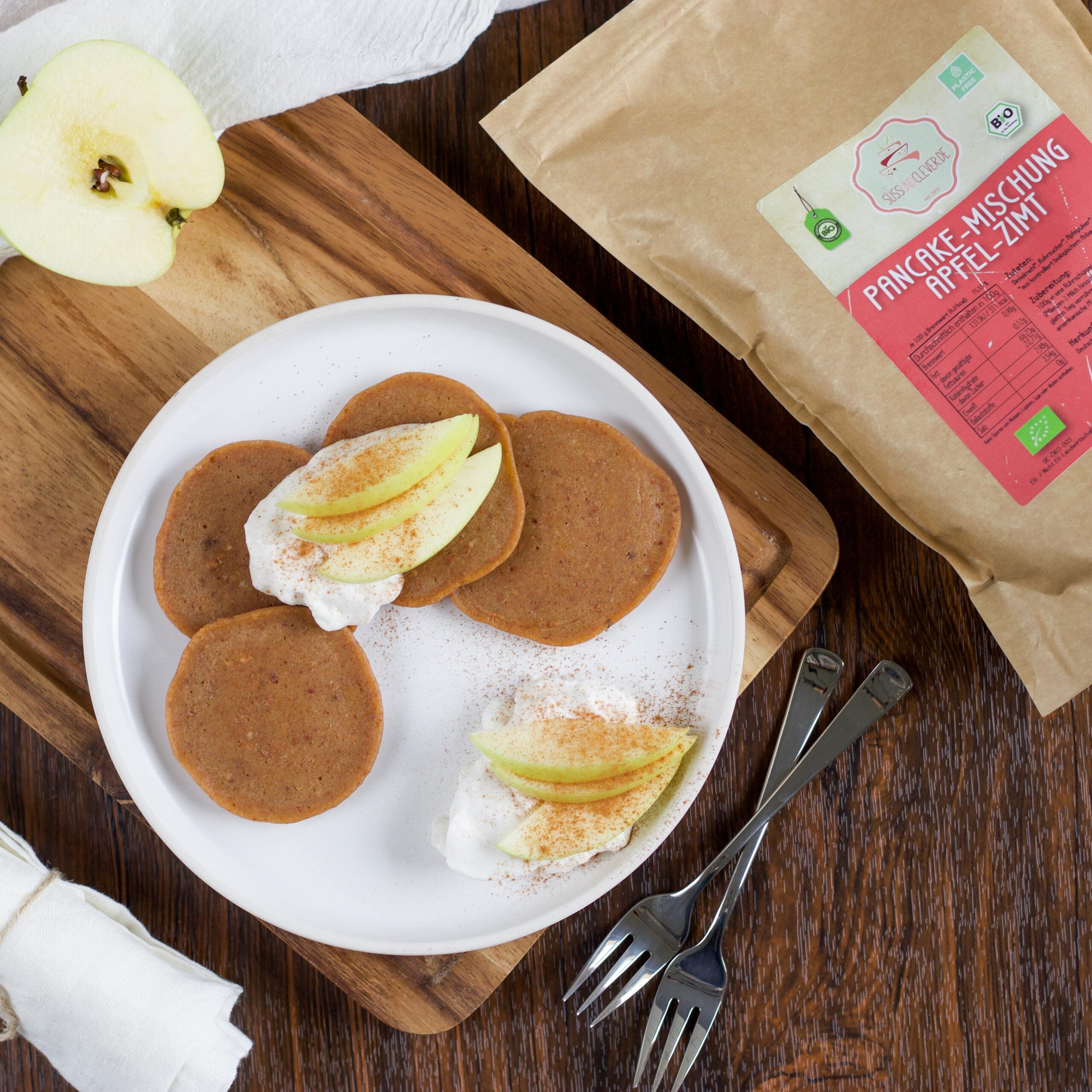 Bio Dinkel-Pancake Mischung | Apfel-Zimt | vegan