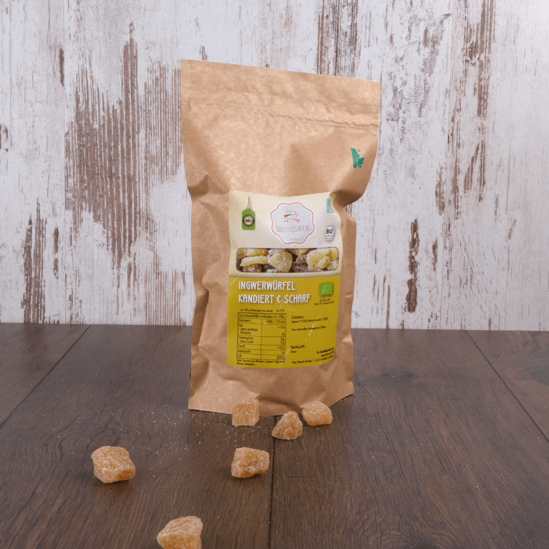 Bio Ingwerwürfel | kandiert & scharf | mit Rohrohrzucker