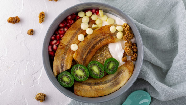 Vanille-Quinoa-Pudding Porridge | Mit gegrillten Bananen