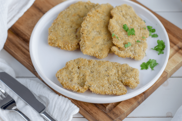 REZEPT:Soja-Schnitzel | mit Dinkelpaniermehl REZEPT:Soja-Schnitzel | mit Dinkelpaniermehl