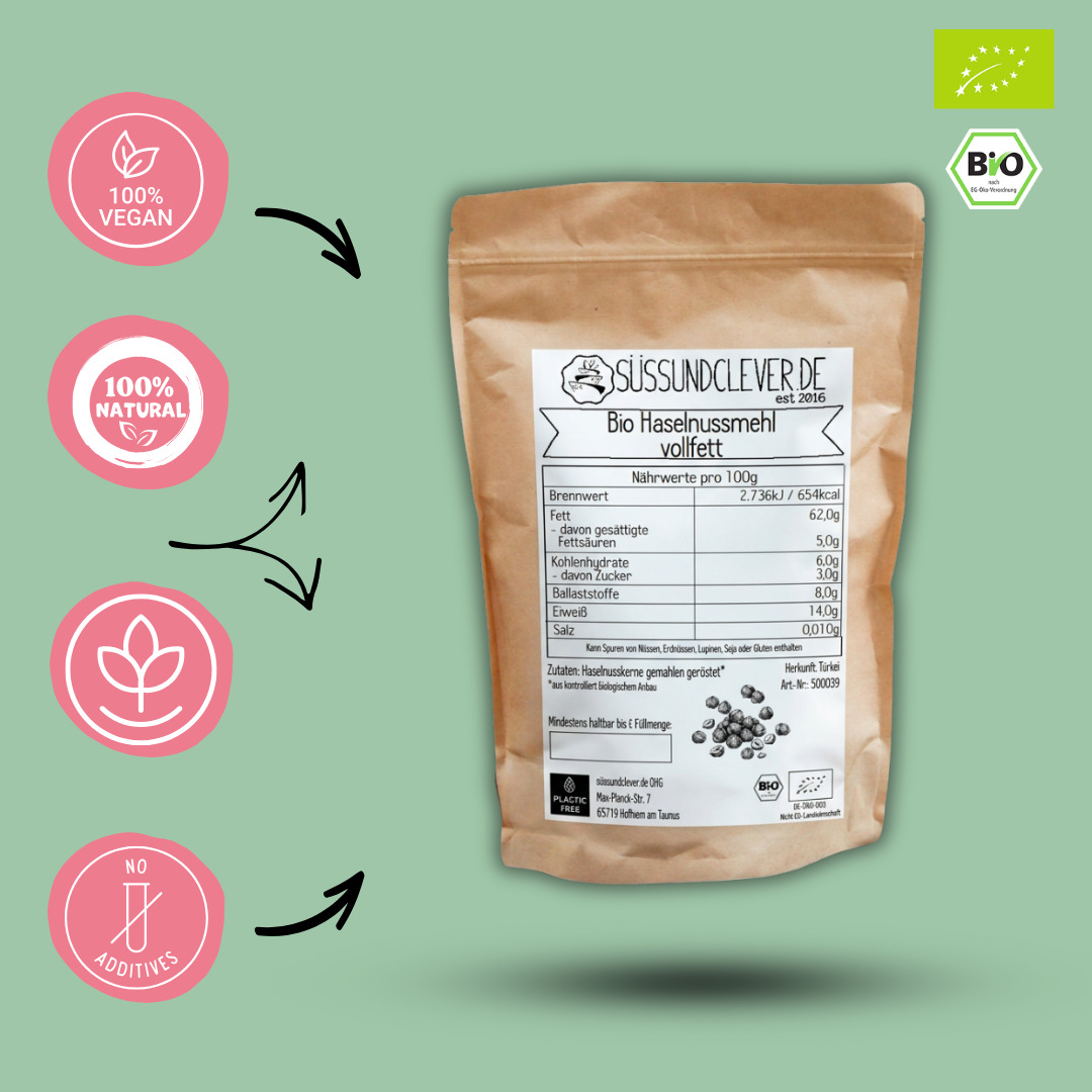 Bio Haselnussmehl | vollfett | gemahlene Haselnusskerne