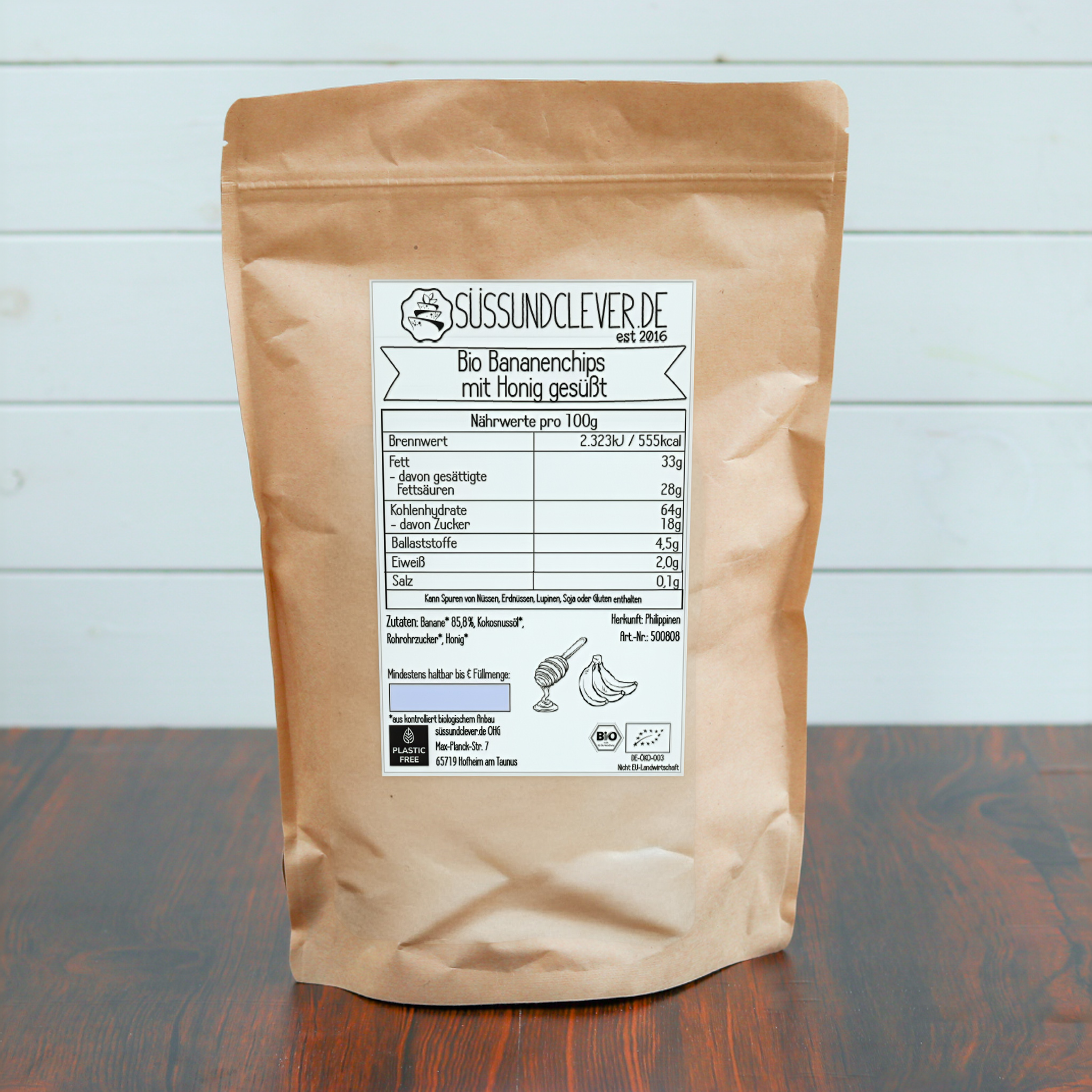 Bio Bananenchips | mit Honig gesüßt