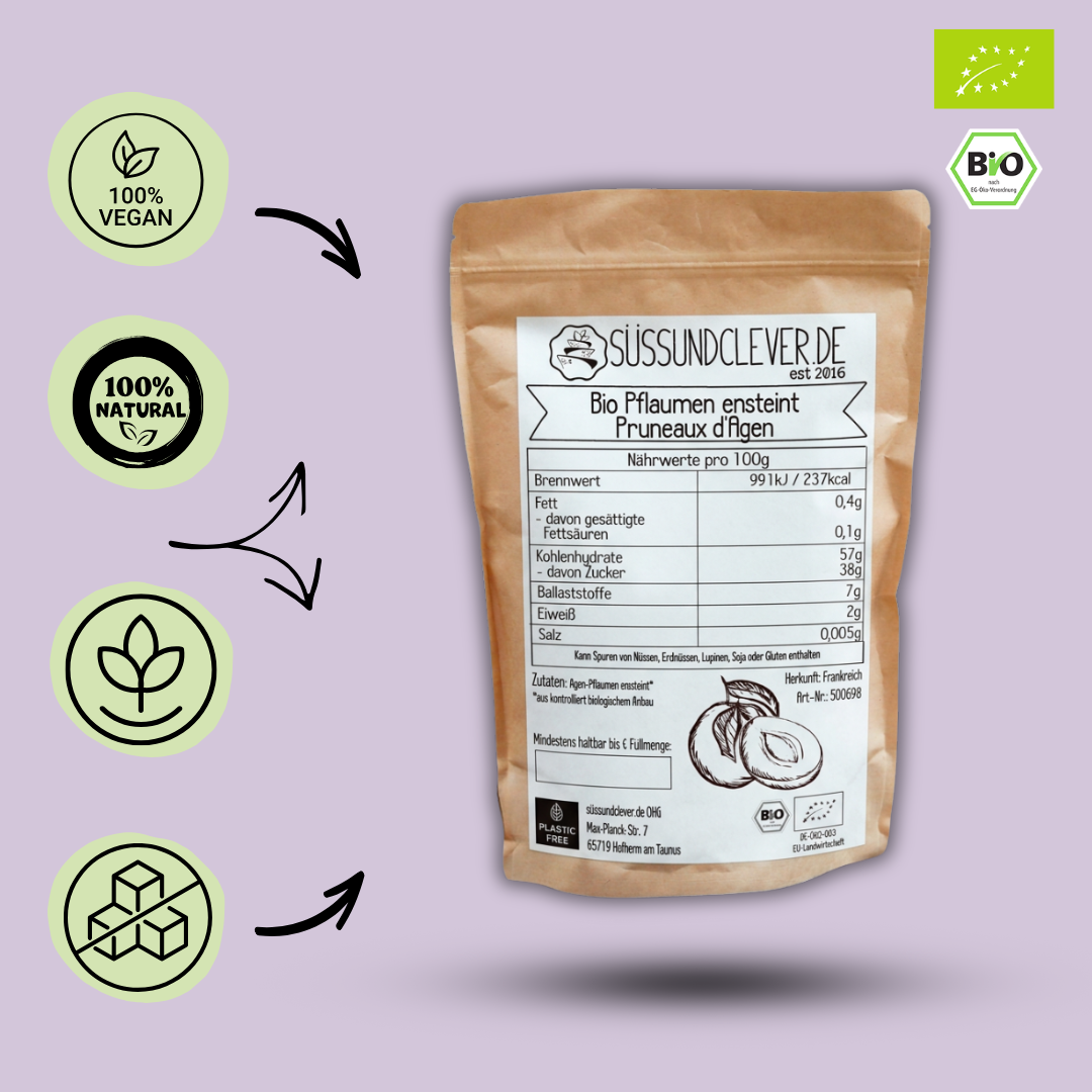 Bio Pflaumen | entsteint | Pruneaux d’Agen | Premium Qualität | Frankreich