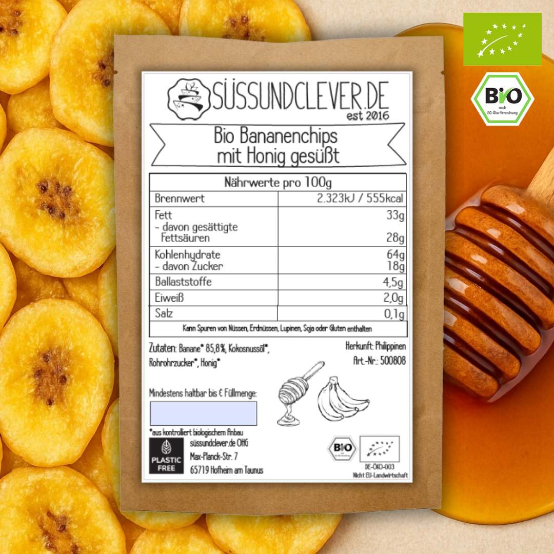 Bio Bananenchips | mit Honig gesüßt | Nur für kurze Zeit!