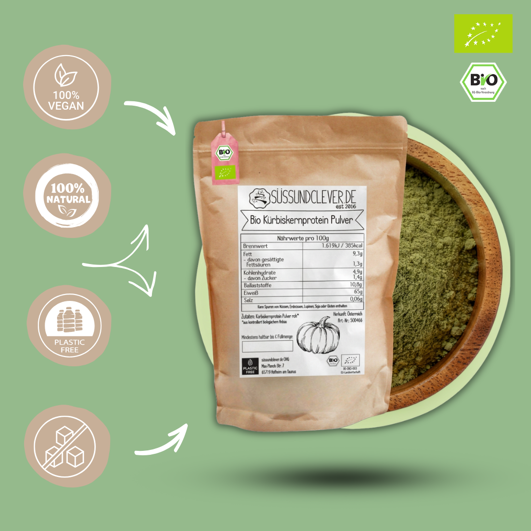 Bio Kürbiskernprotein Pulver | Rohkost | aus Österreich | 65% Protein