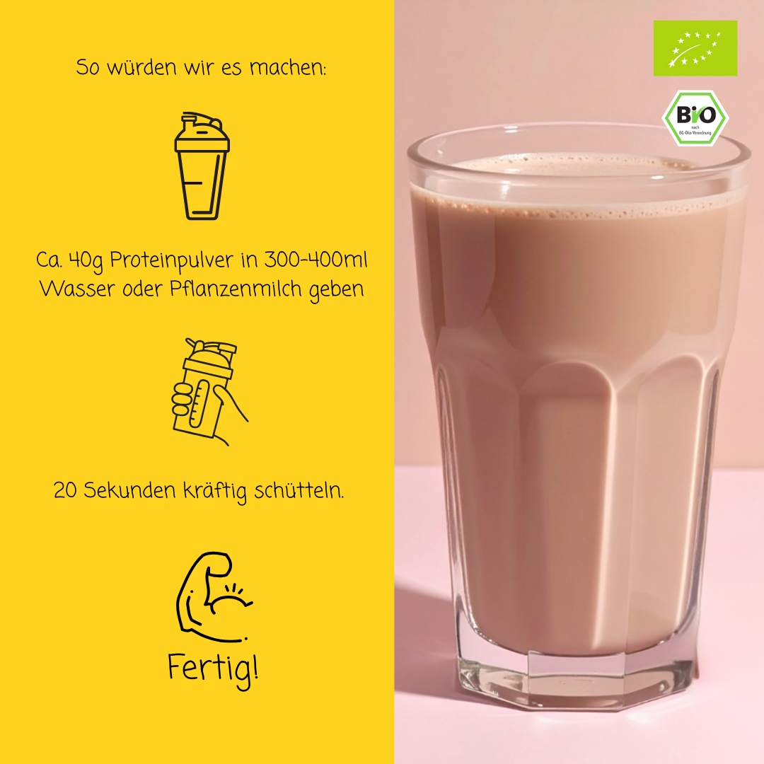 Bio Proteinpulver | "Sweet-Chocolate-Pump" | Vegan & 60% Protein | mit Dattelsüße