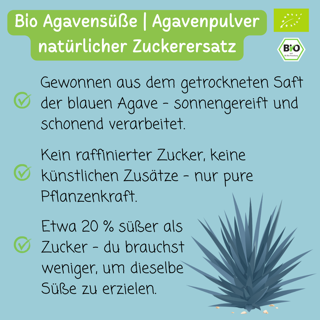 Bio Agavensüße | Agavenpulver | natürlicher Zuckerersatz