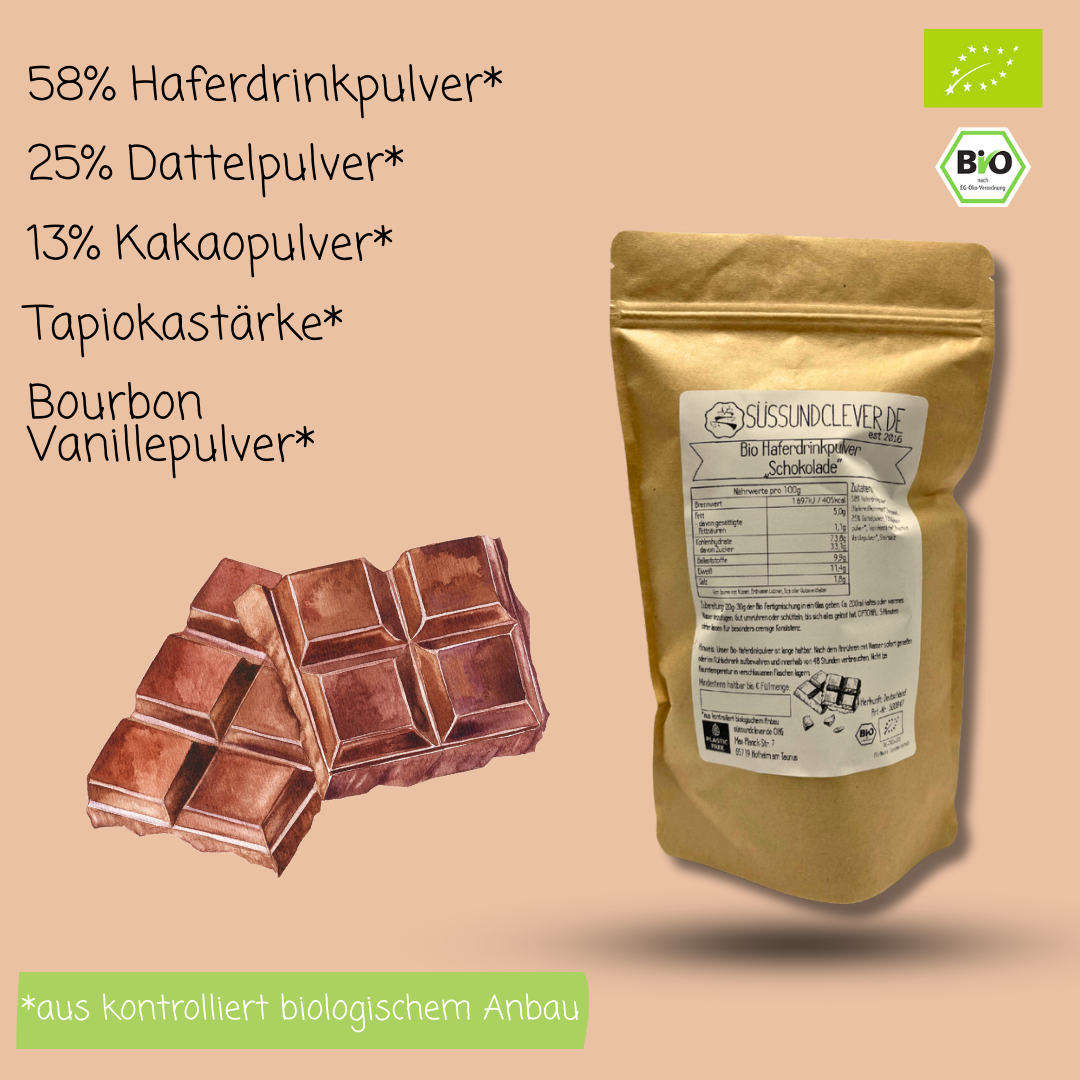 Bio Haferdrinkpulver | Schokolade mit Dattelsüße | vegan