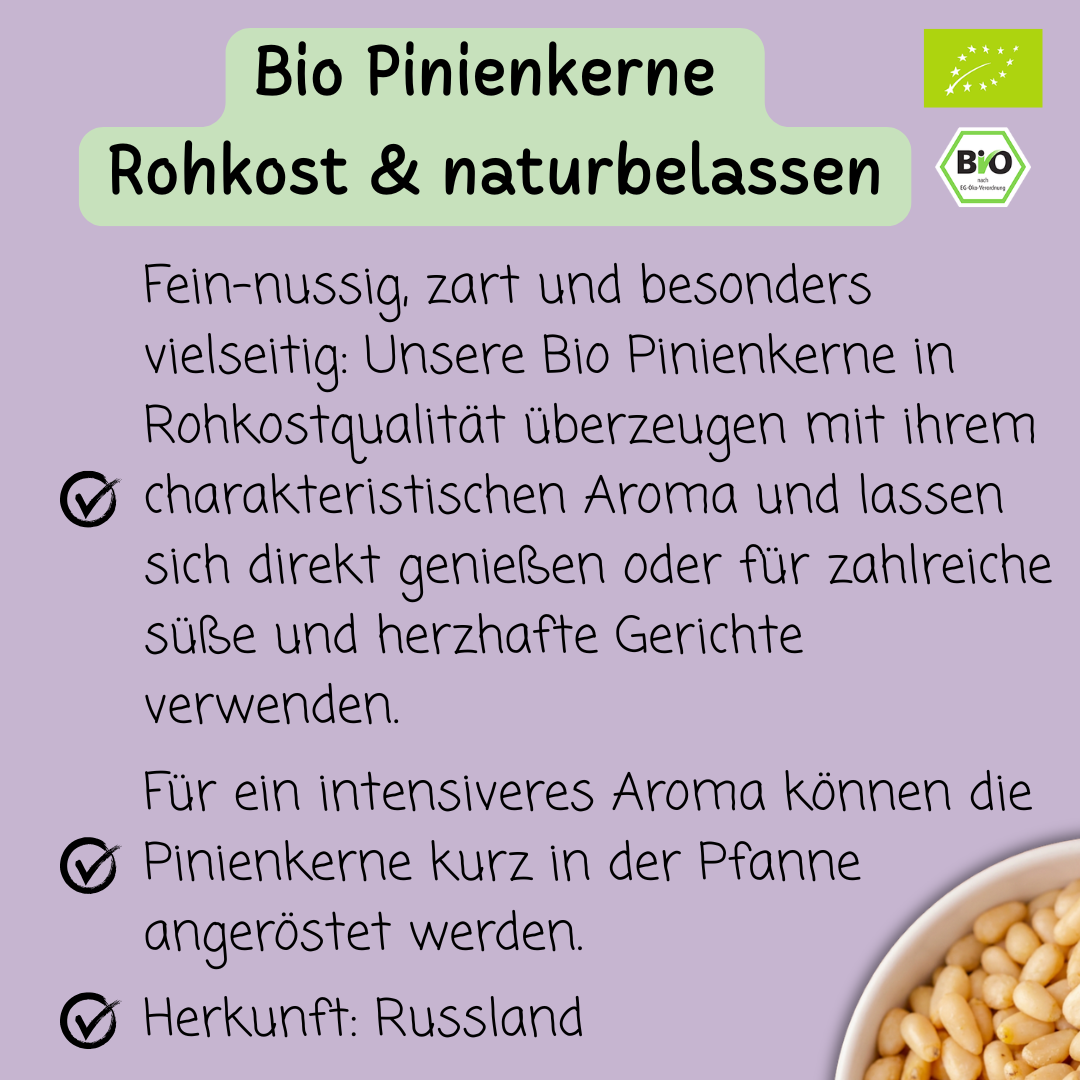 Bio Pinienkerne | Rohkost | naturbelassen