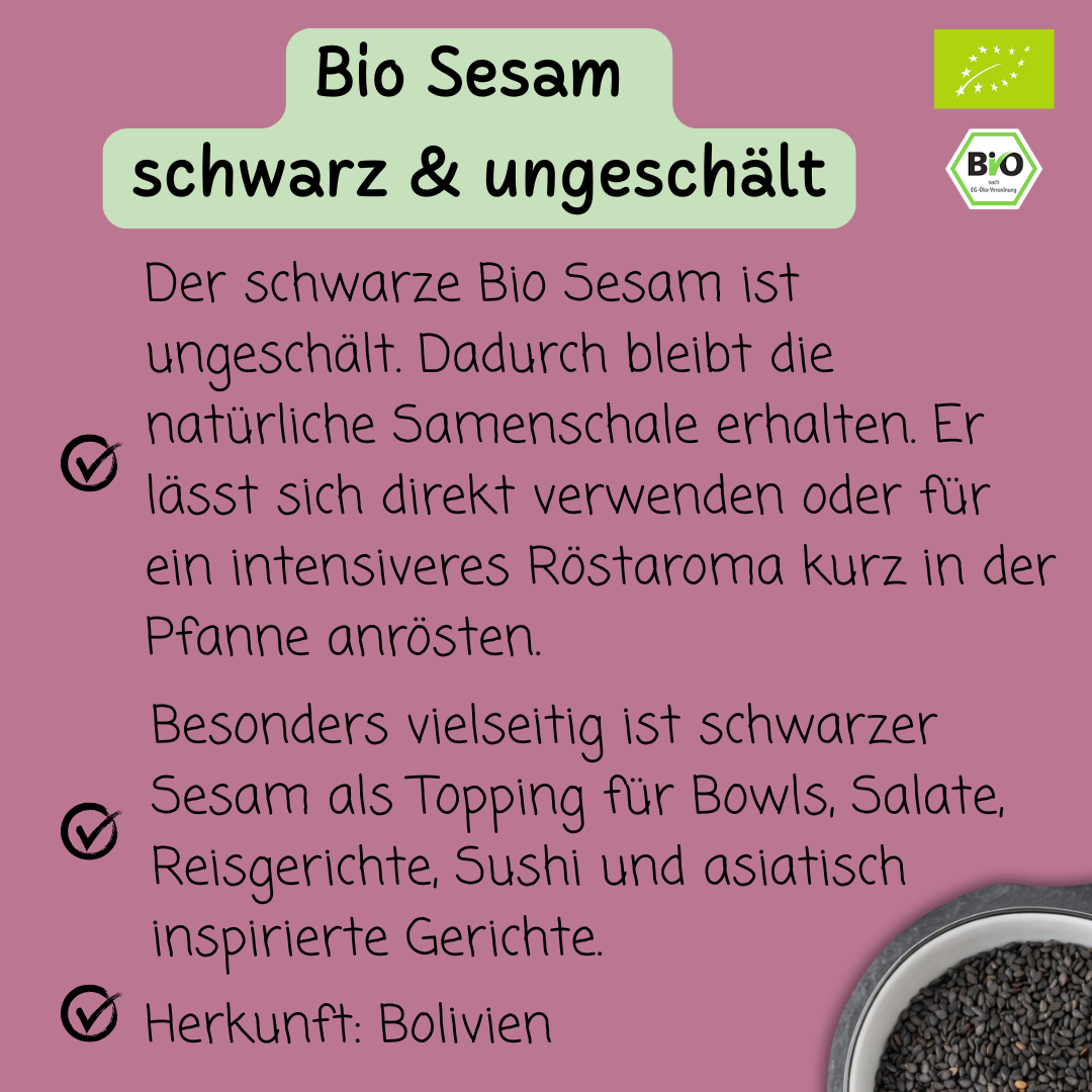 Bio Sesam | schwarz | ungeschält