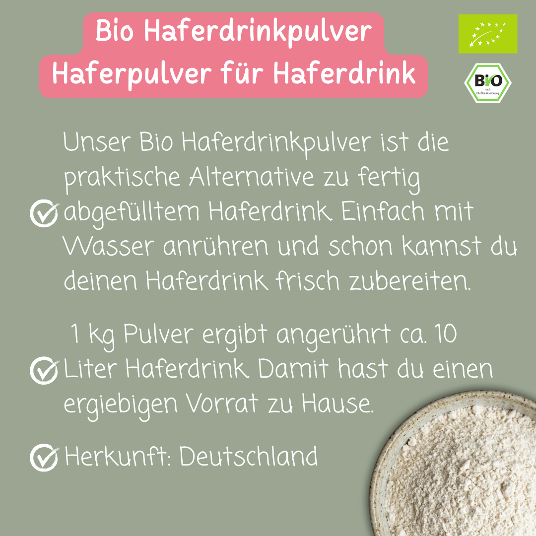 Bio Haferdrinkpulver | Haferpulver für Haferdrink
