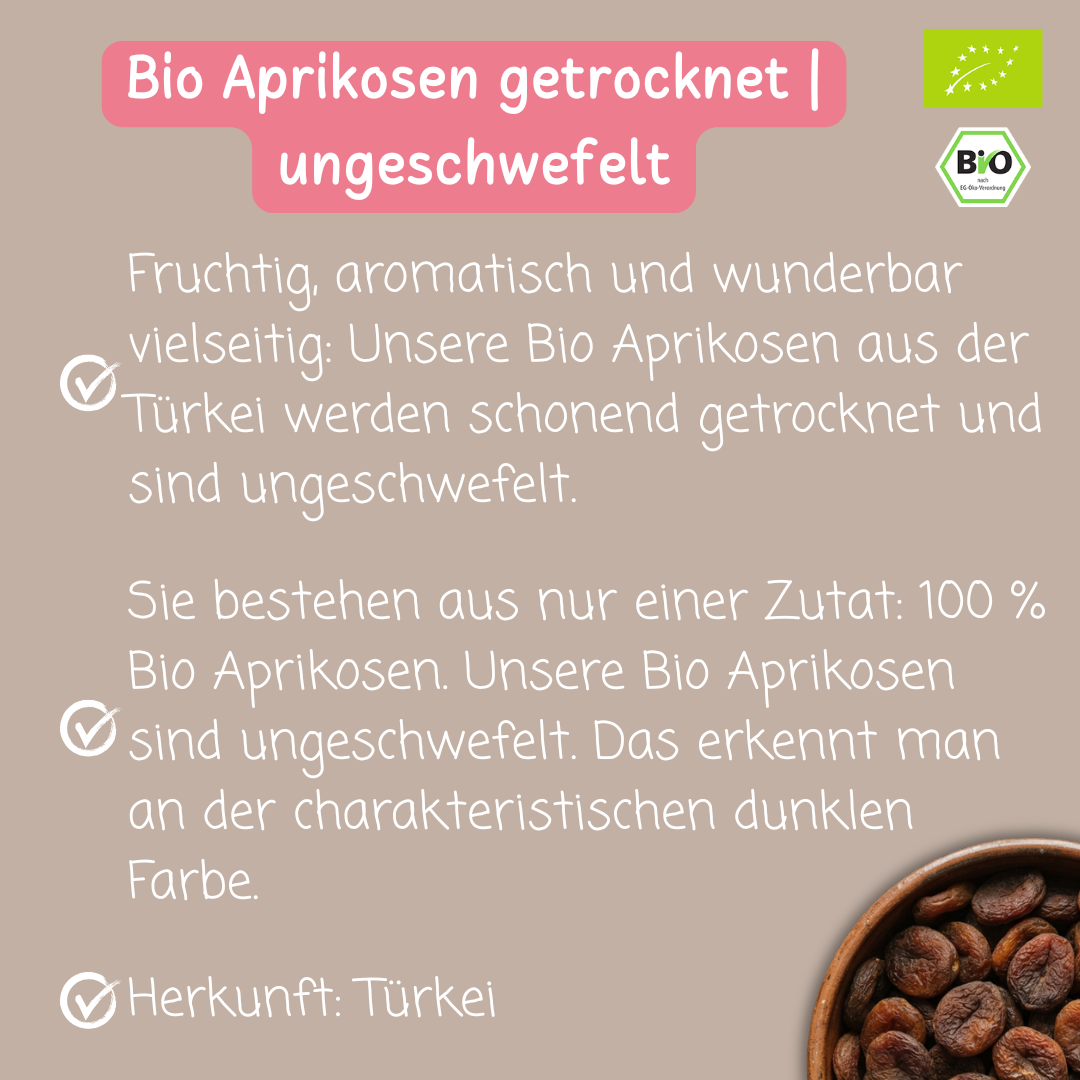 Bio Aprikosen getrocknet | ungeschwefelt