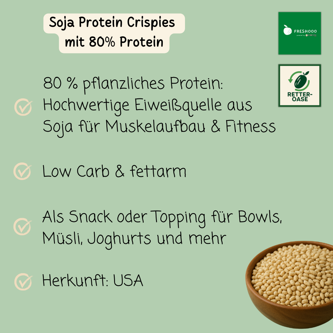freshooo® Soja Protein Crispies | mit 80% Protein