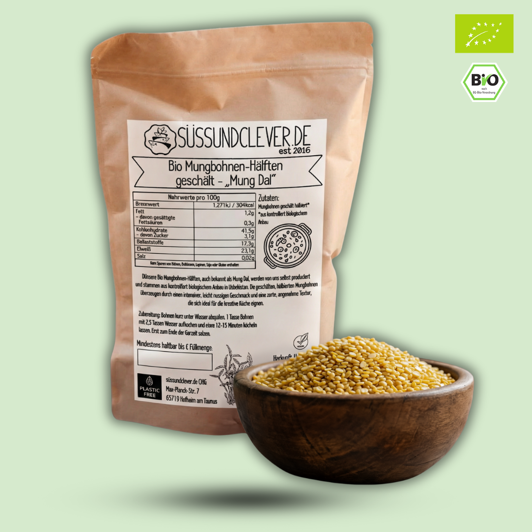 Bio Mungbohnen-Hälften | geschält | Mung Dal