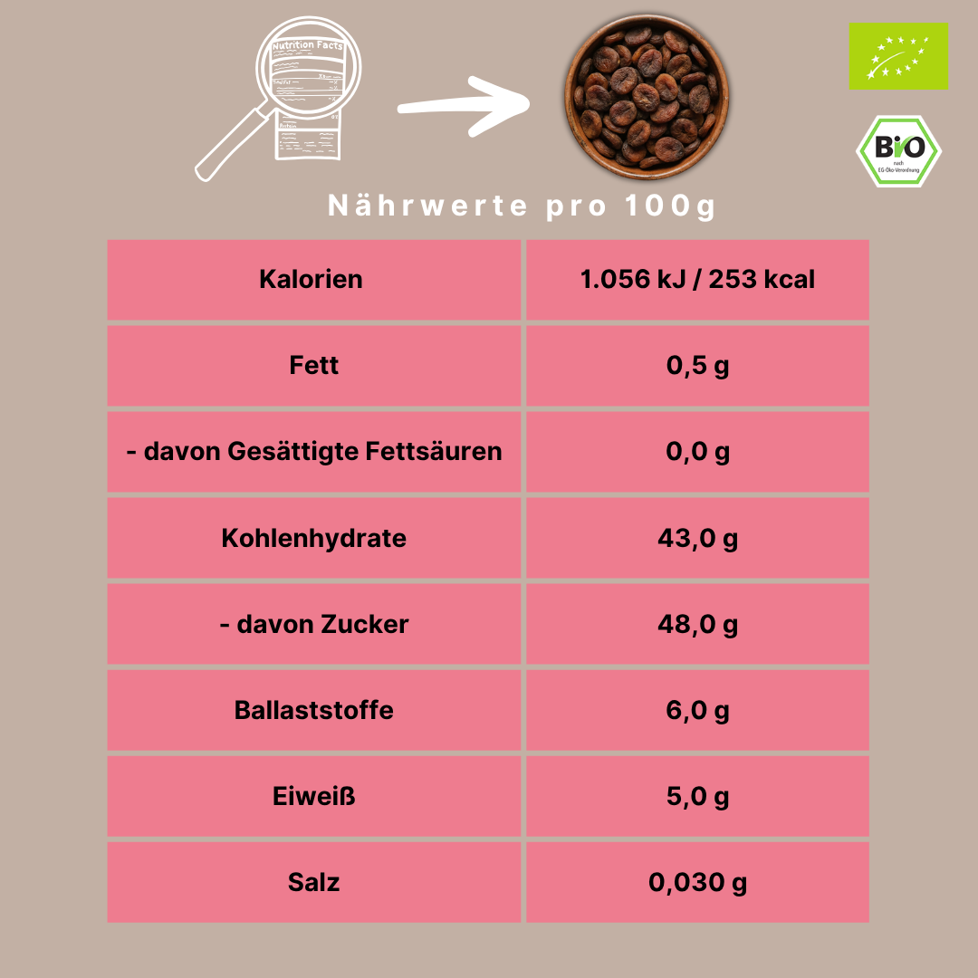 Bio Aprikosen getrocknet | ungeschwefelt