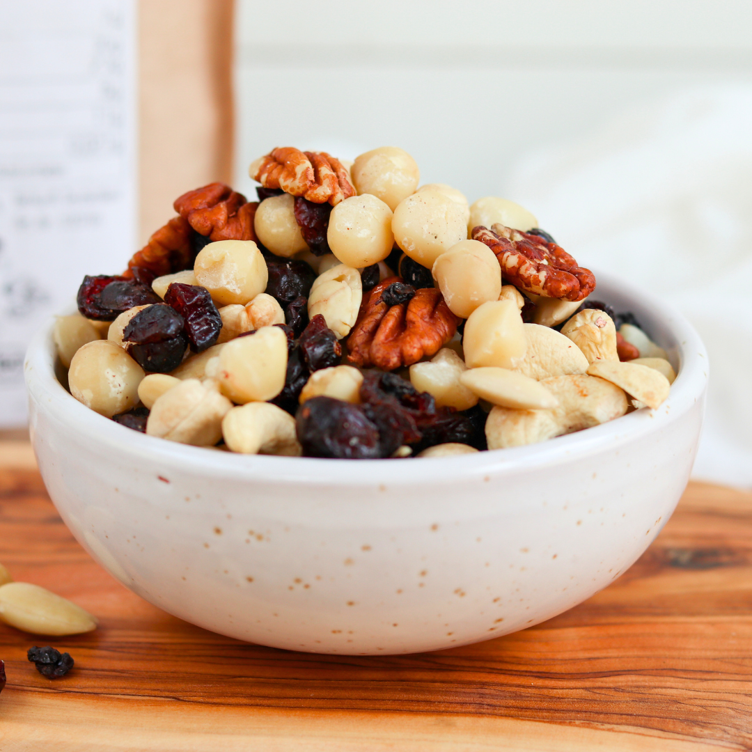 Bio Studentenfutter | "White-Luxor" | mit Macadamia, Cashews & Cranberries