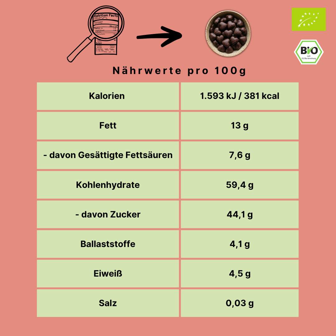 Bio Lebkuchenherzen | mit 30 % Aprikosenkonfitüre & Zartbitterschokolade | vegan