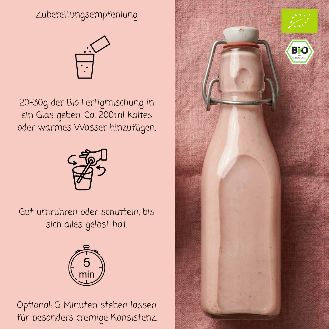 Bio Haferdrinkpulver | Erdbeere mit Dattelsüße | vegan