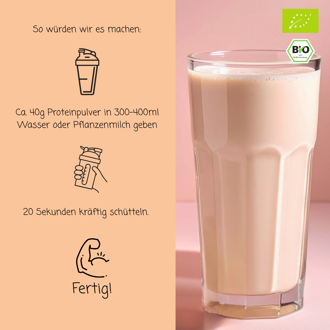 Bio Proteinpulver | "Banana-Punch" | Vegan & 52% Protein | mit Dattelsüße