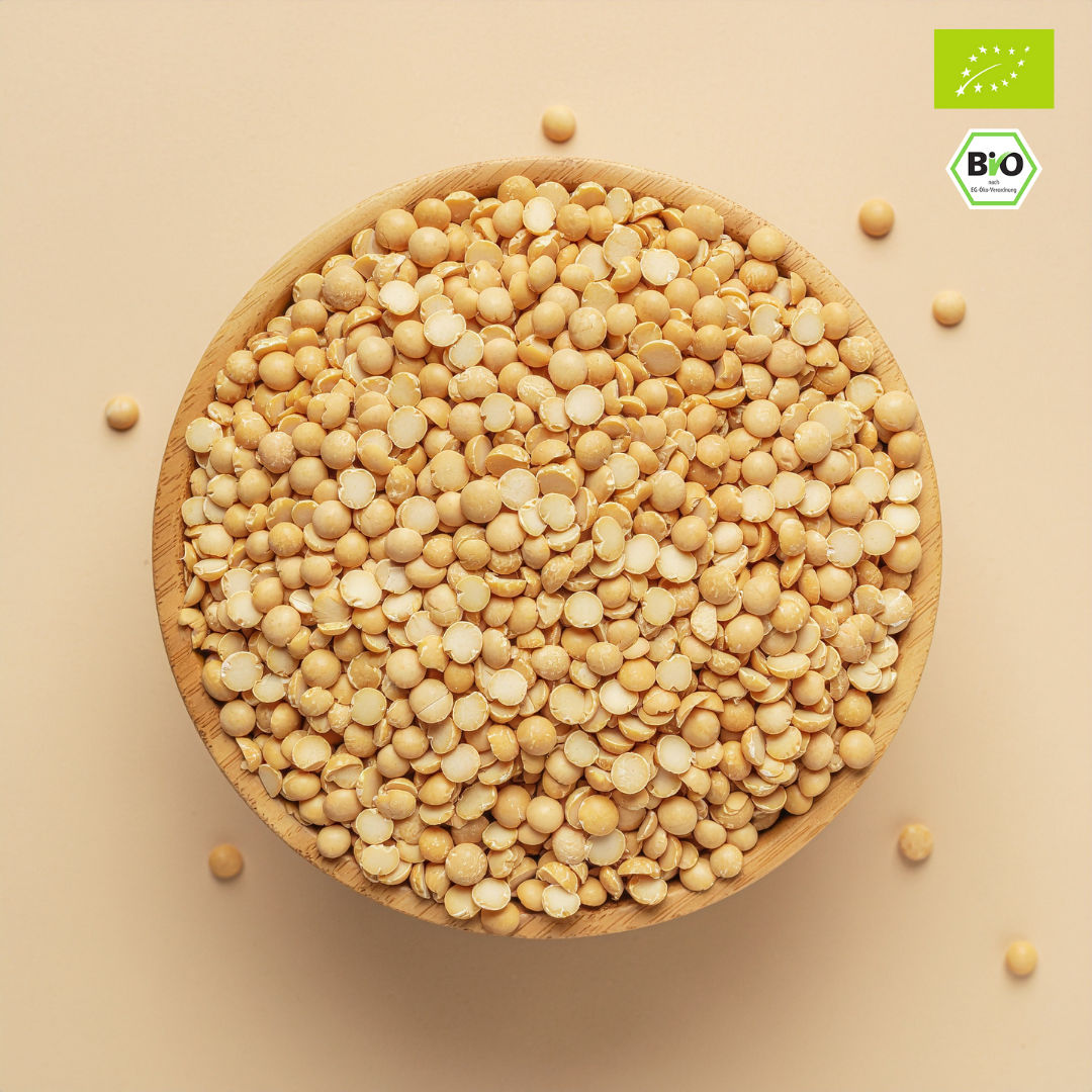 Bio Sojabohnen geschält & halbiert | Sojasplit | ideal für Tofu, Sojamilch, Currys, Bratlinge oder Pürees