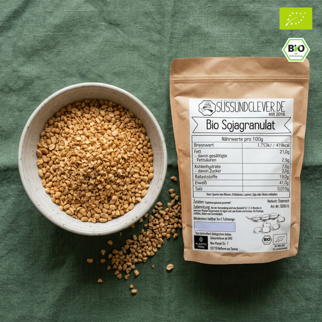 Bio Sojagranulat | Sojabohnen geröstet &amp; geschrotet