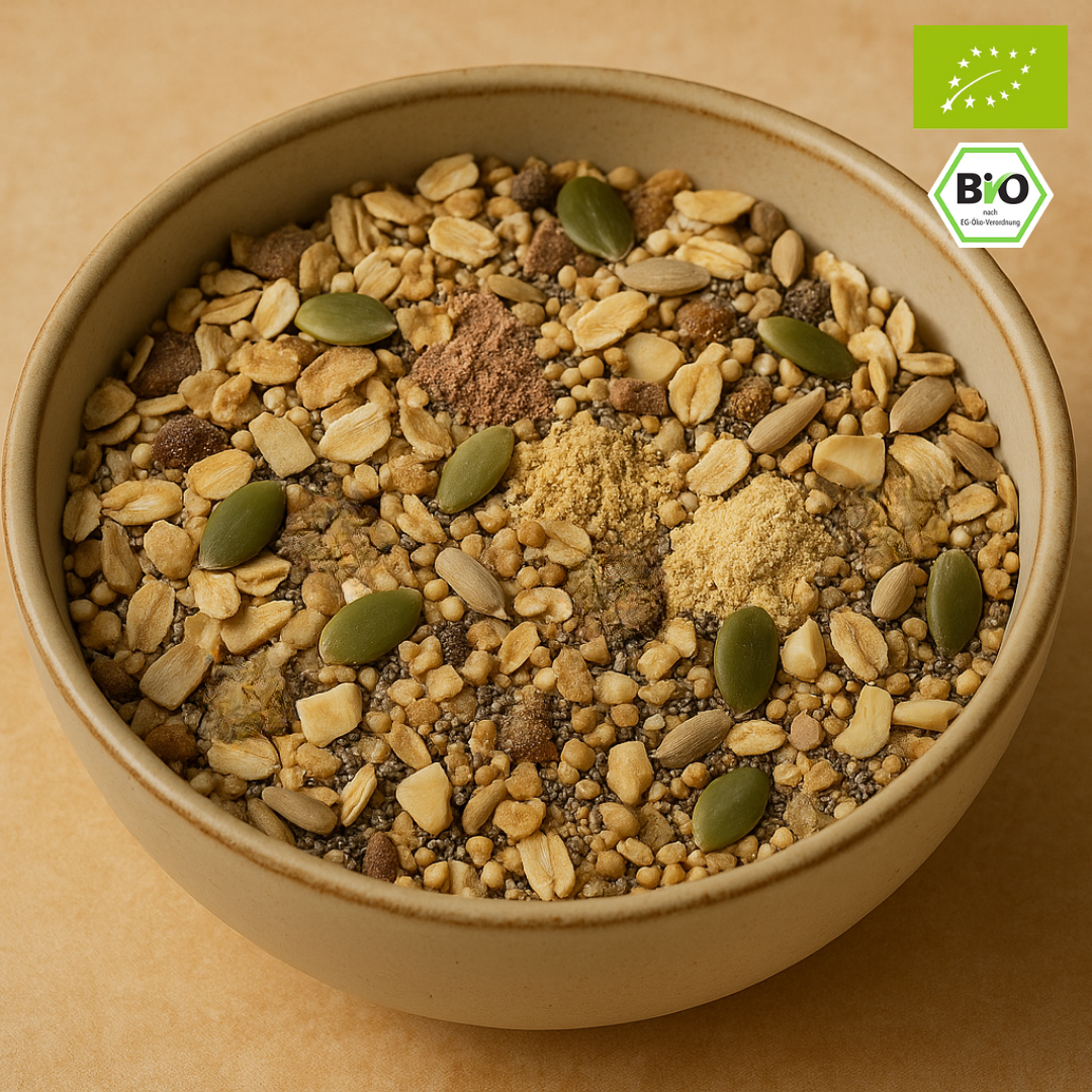 Bio Proteinmüsli | "Banana-Split" | mit 21% Protein | vegan