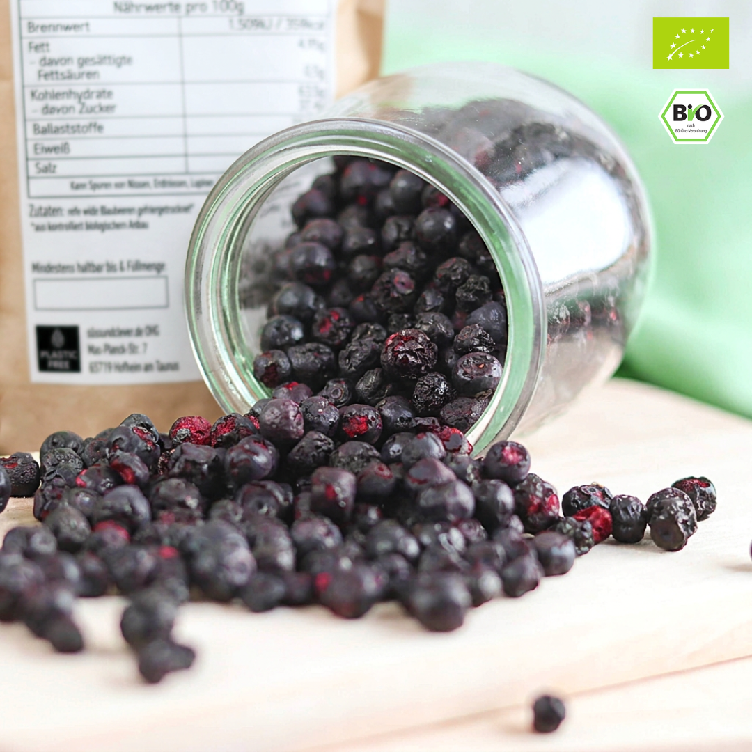 Bio Blaubeeren | wild | ganze Beeren | gefriergetrocknet