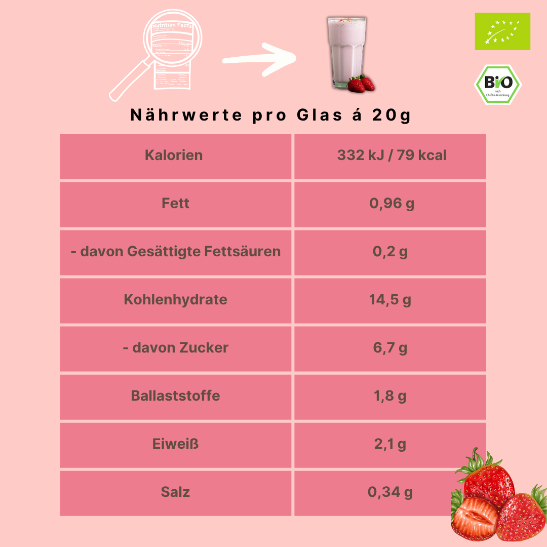 Bio Haferdrinkpulver | Erdbeere mit Dattelsüße | vegan