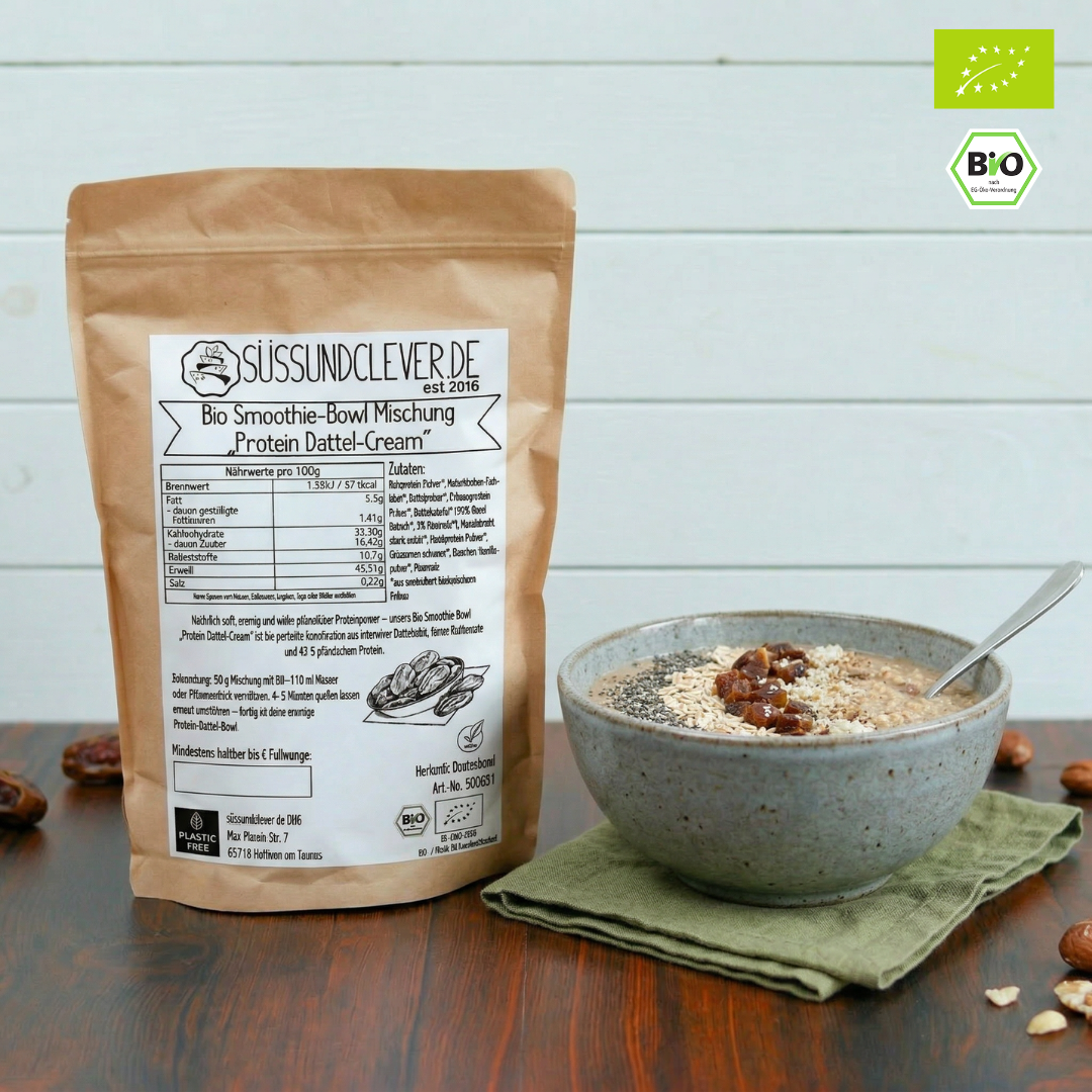 Bio Smoothie Bowl | "Protein Dattel-Cream" | 43% Protein | Fertigmischung