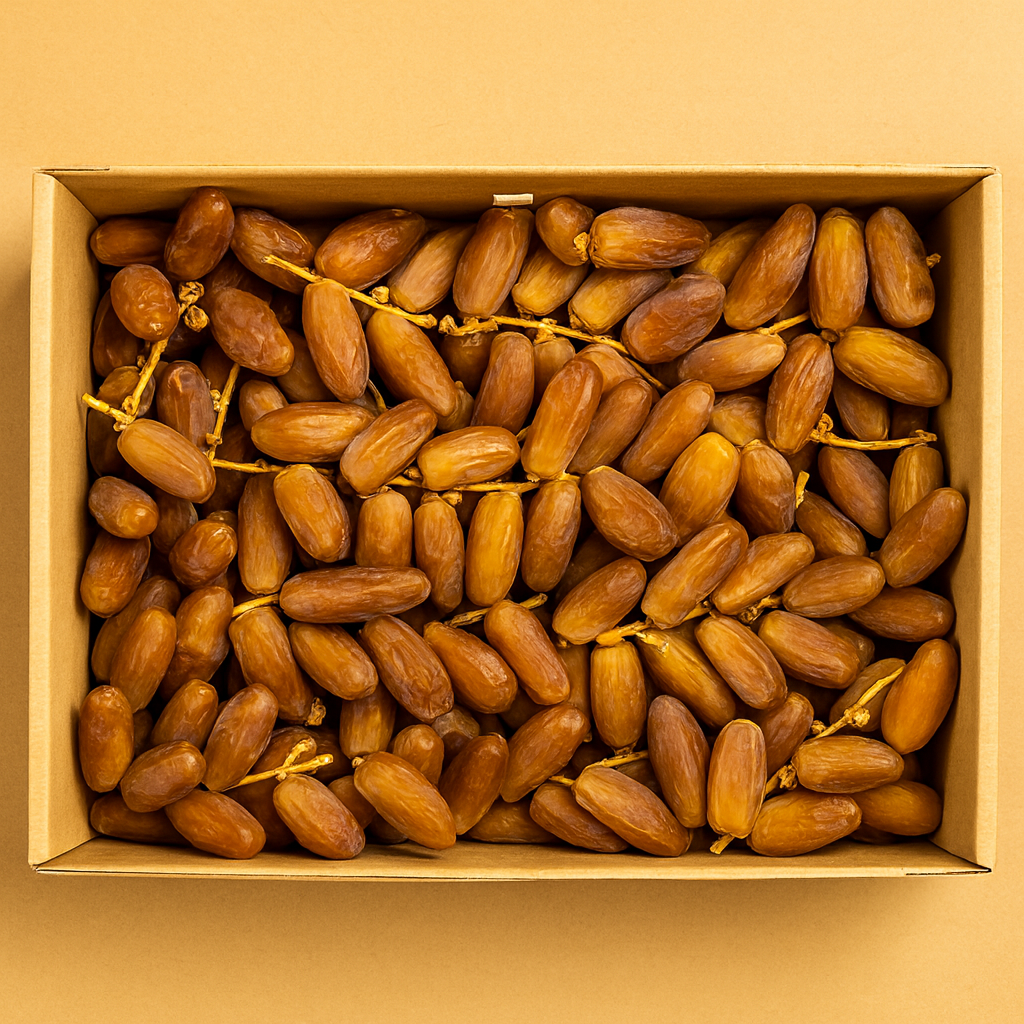 Bio Deglet Nour Datteln am Zweig |  5 kg Box | unverarbeitet mit Kern