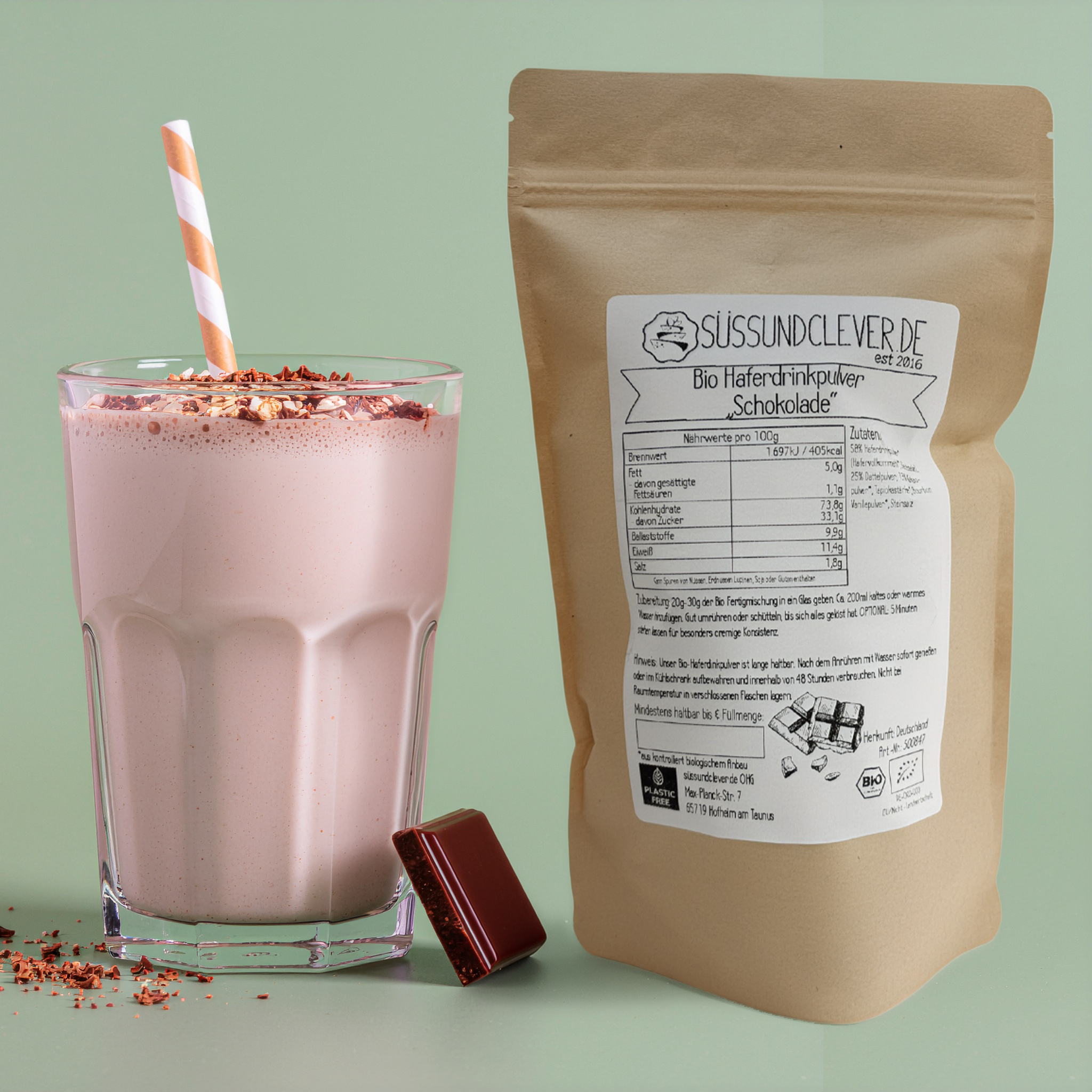 Bio Haferdrinkpulver | Schokolade mit Dattelsüße | vegan