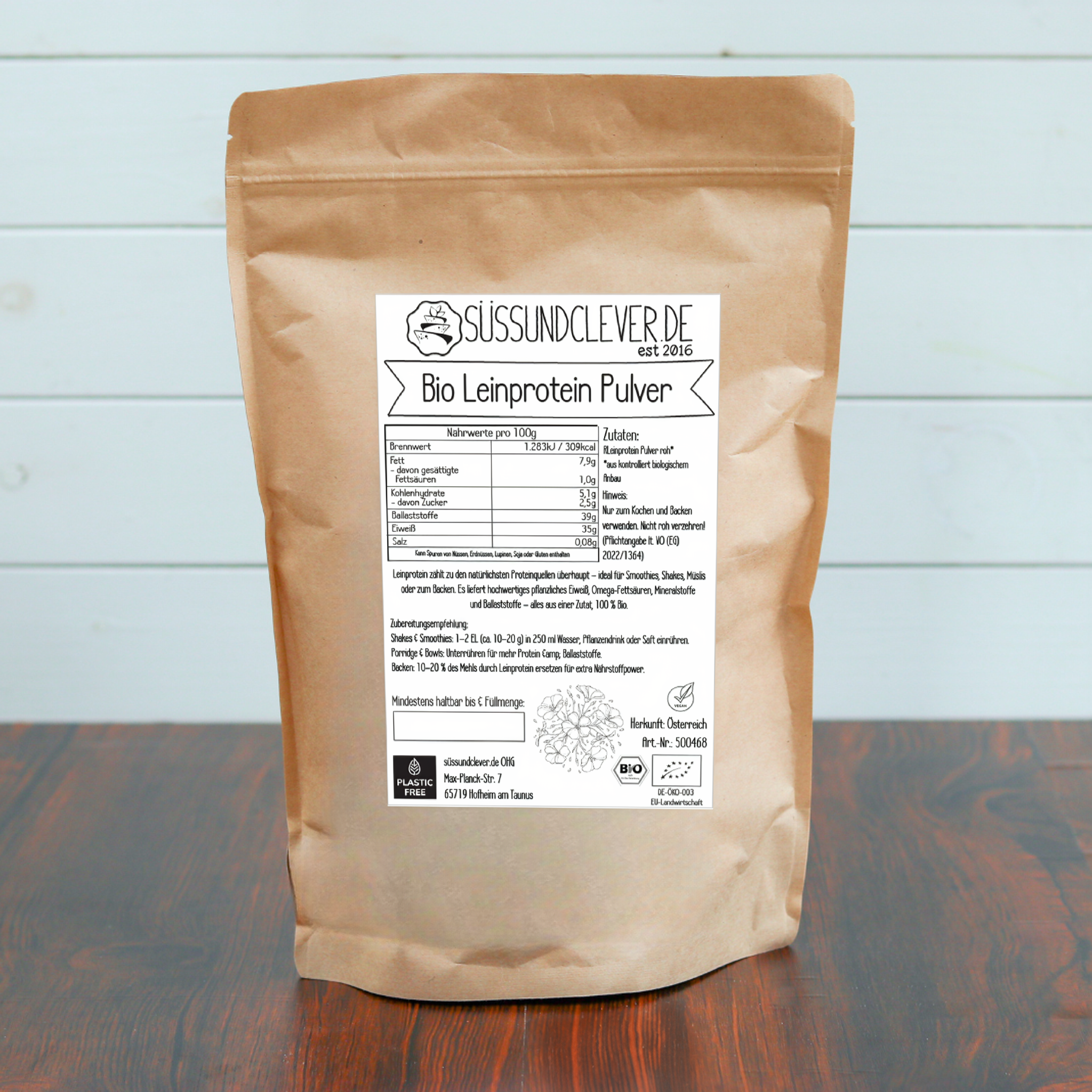 Bio Leinprotein Pulver | aus Österreich | 35 % pflanzliches Eiweiß