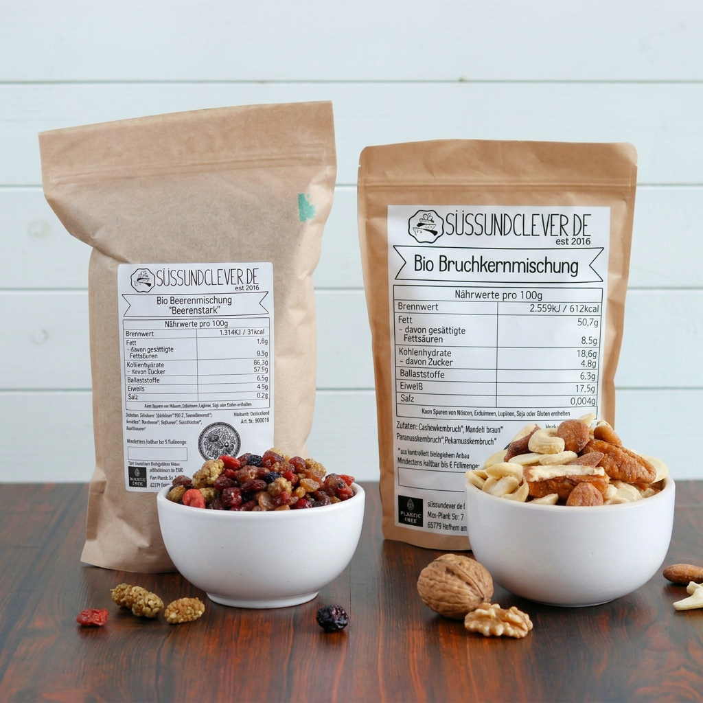 Bio Snack-Duo | Beerenstark + Bruchkernmischung | fruchtig & knackig
