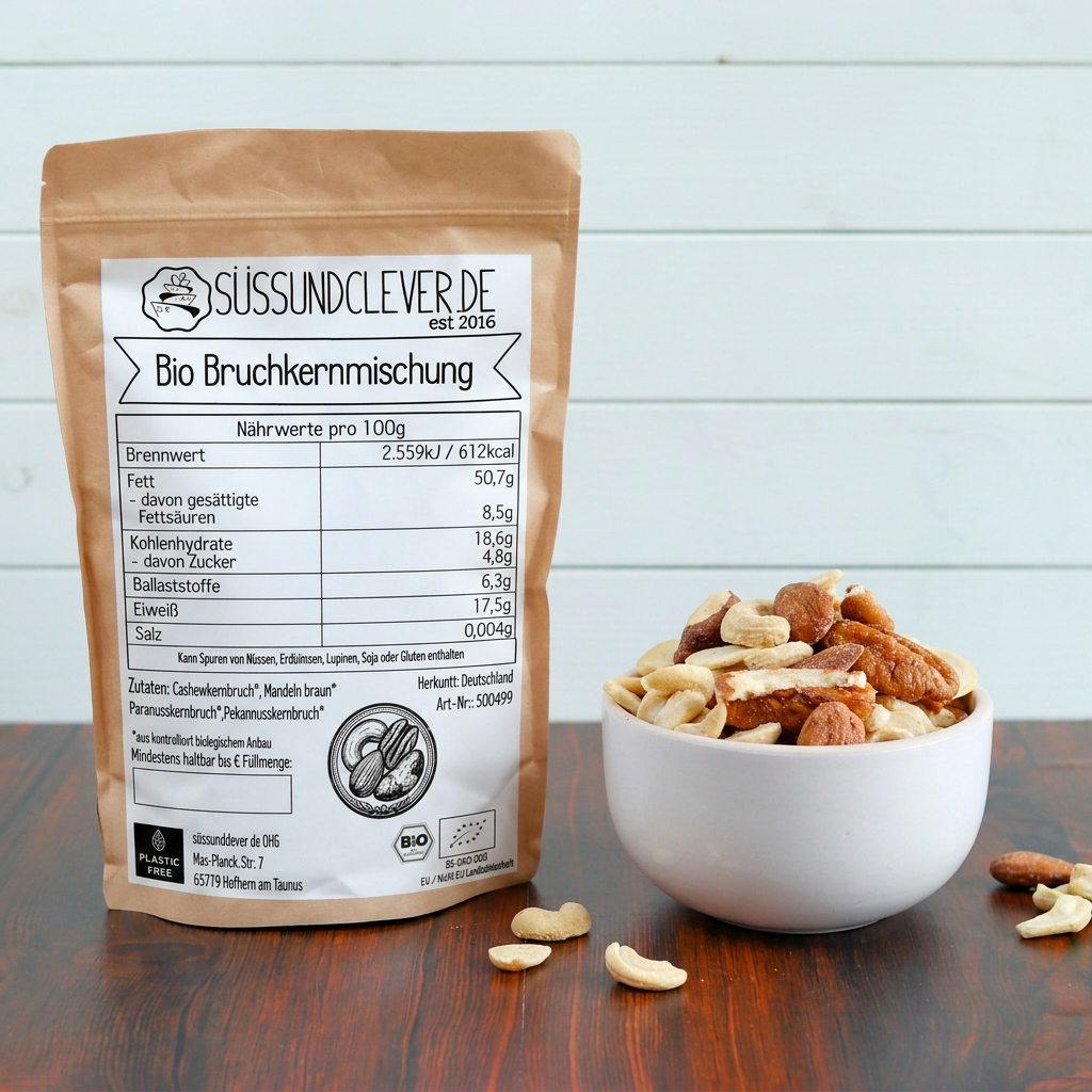 Bio Bruchkernmischung | Cashew, Mandel, Paranuss & Pekannuss | Wir retten, du sparst!