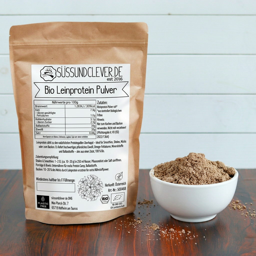 Bio Leinprotein Pulver | aus Österreich | 35 % pflanzliches Eiweiß