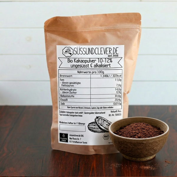 Bio Kakaopulver | ungesüsst | stark entölt | 10-12%