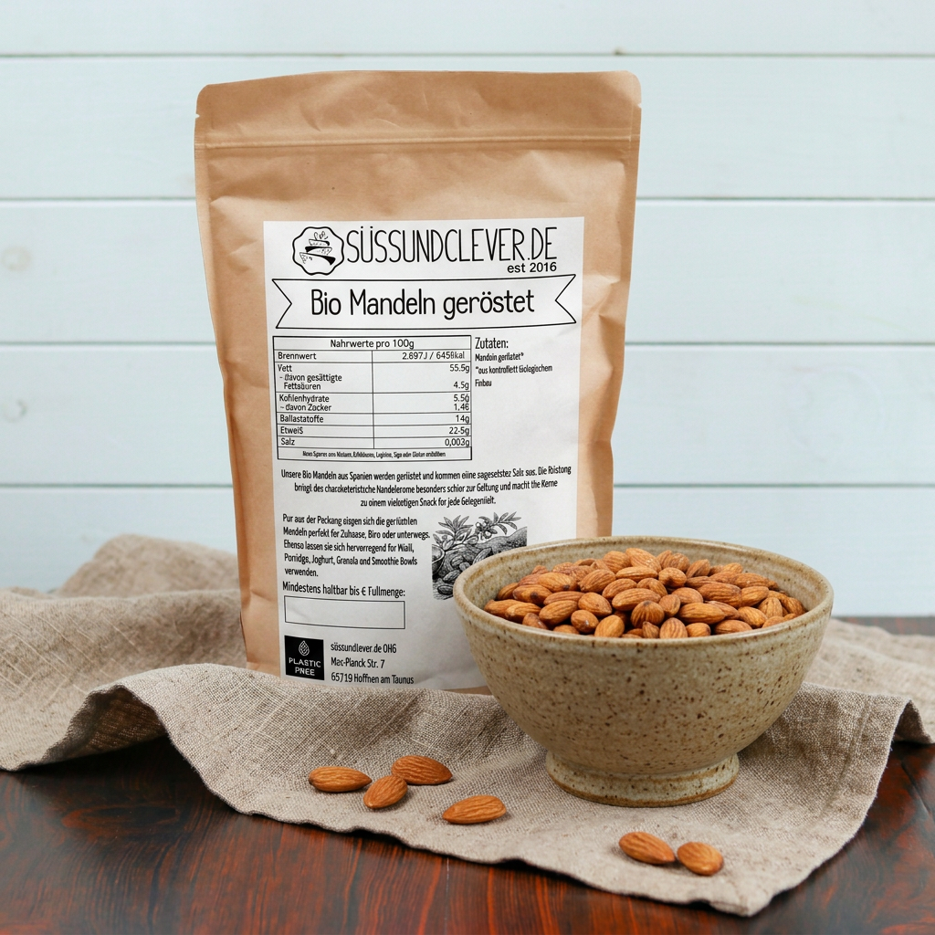 Bio Mandeln geröstet | ungesalzen | aromatisch & knackig | aus Spanien