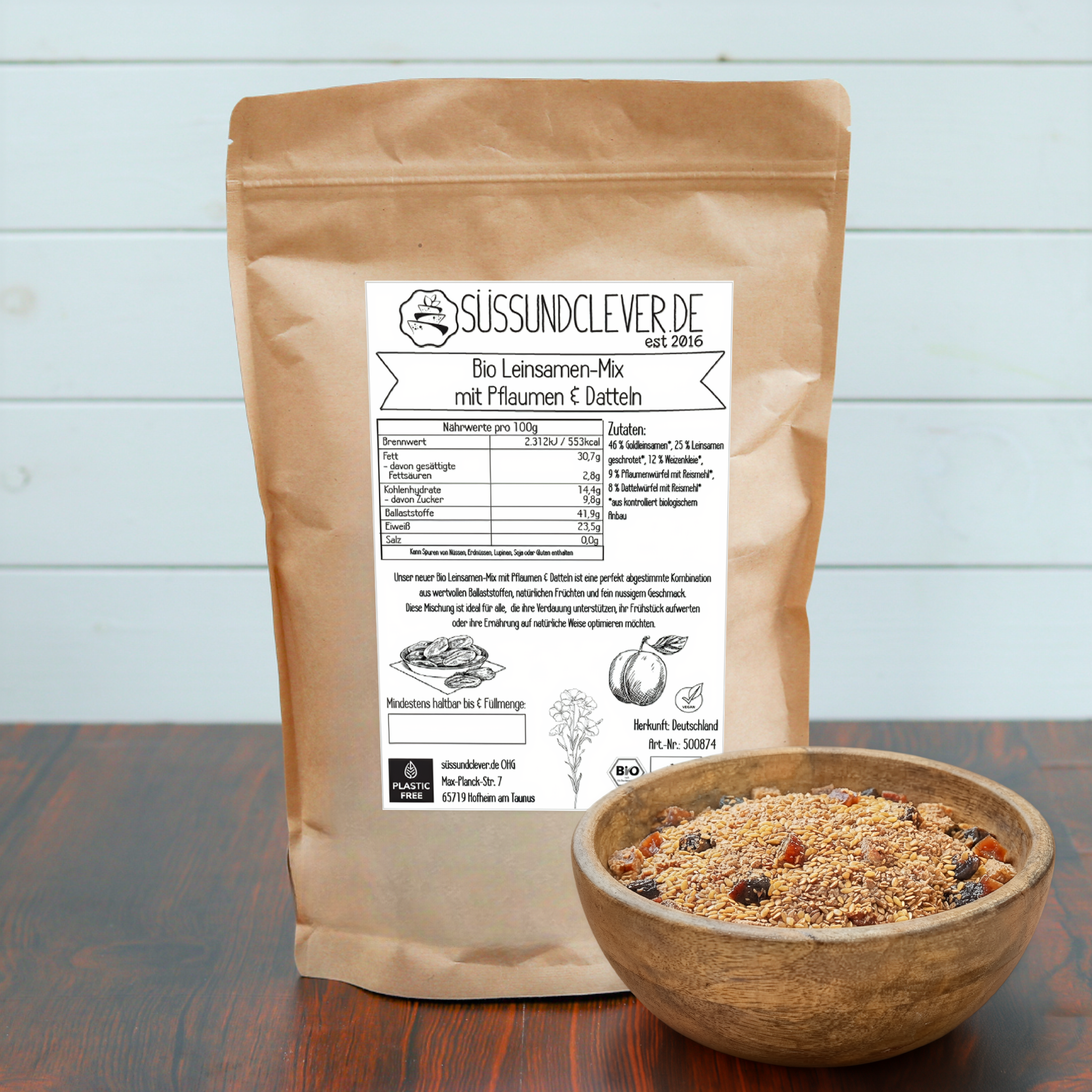 Bio Leinsamen-Mix | mit Pflaumen & Datteln