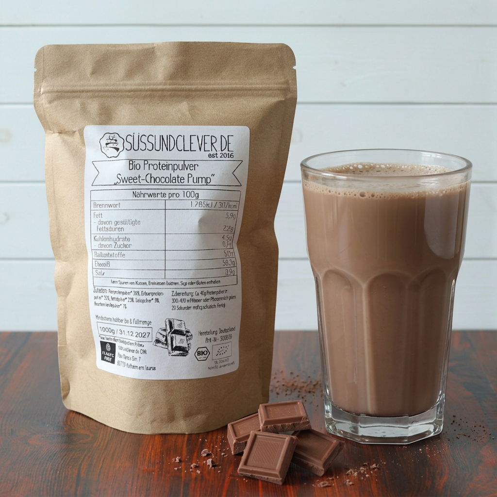 Bio Proteinpulver | "Sweet-Chocolate-Pump" | Vegan & 53% Protein | mit Dattelsüße