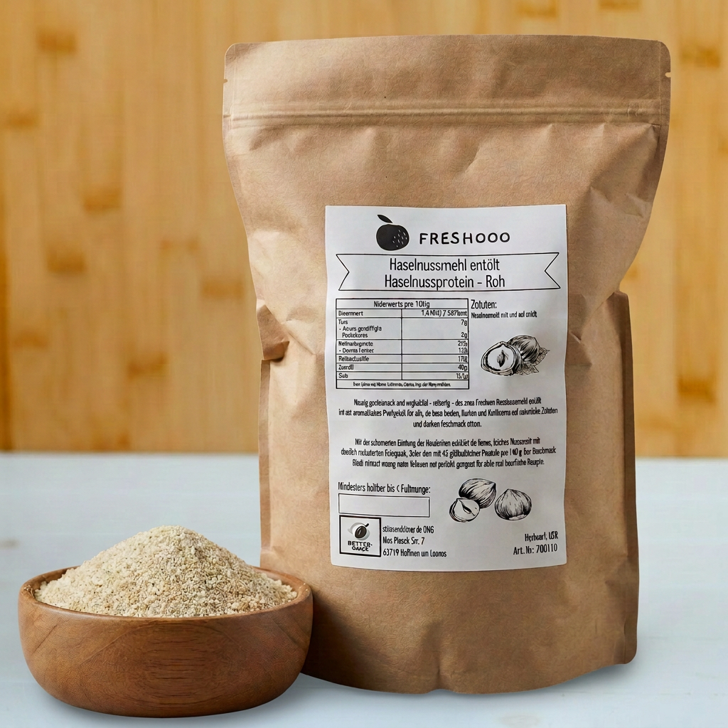 freshooo® Erdnussmehl entölt | Erdnussprotein - Roh | 55g Protein