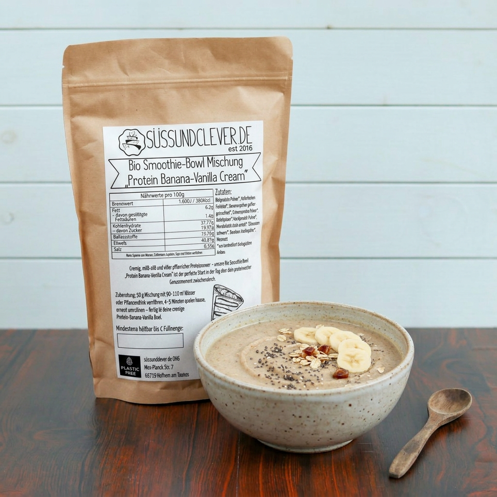 Bio Smoothie Bowl | "Protein Banana-Vanilla Cream" | 40% Protein | Fertigmischung