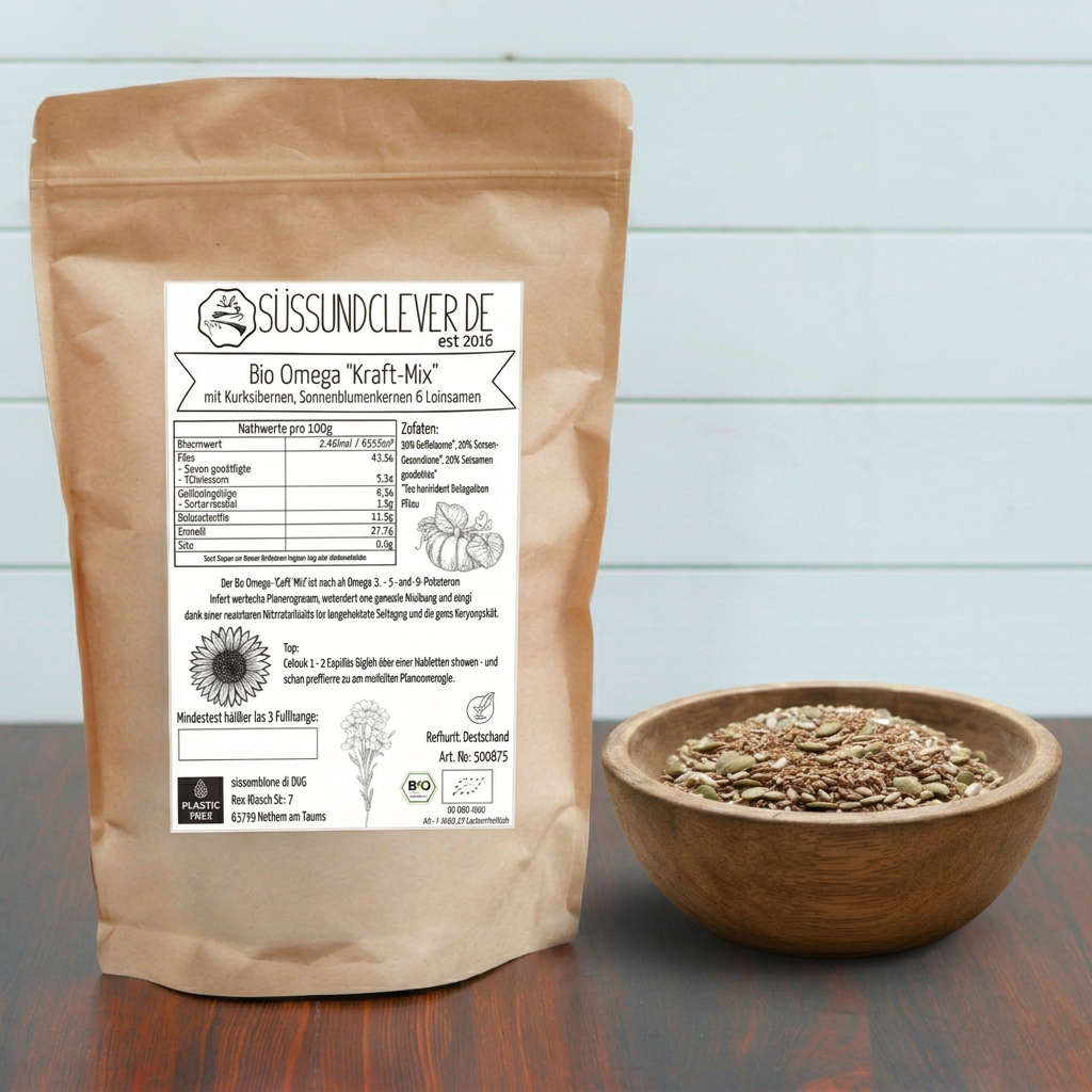Bio Omega "Kraft-Mix" | mit Kürbiskernen, Sonnenblumenkernen & Leinsamen