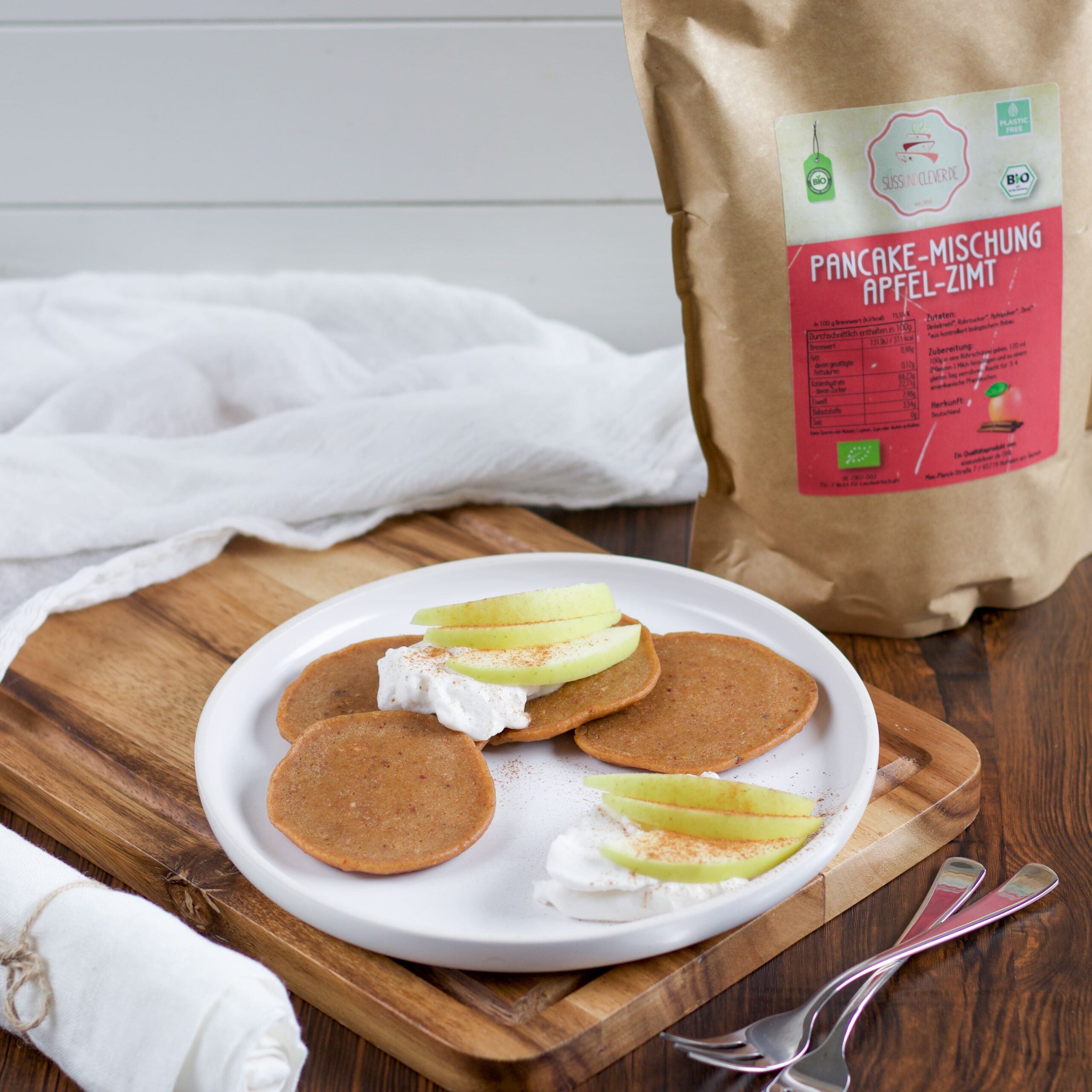 Bio Dinkel-Pancake Mischung | Apfel-Zimt | vegan