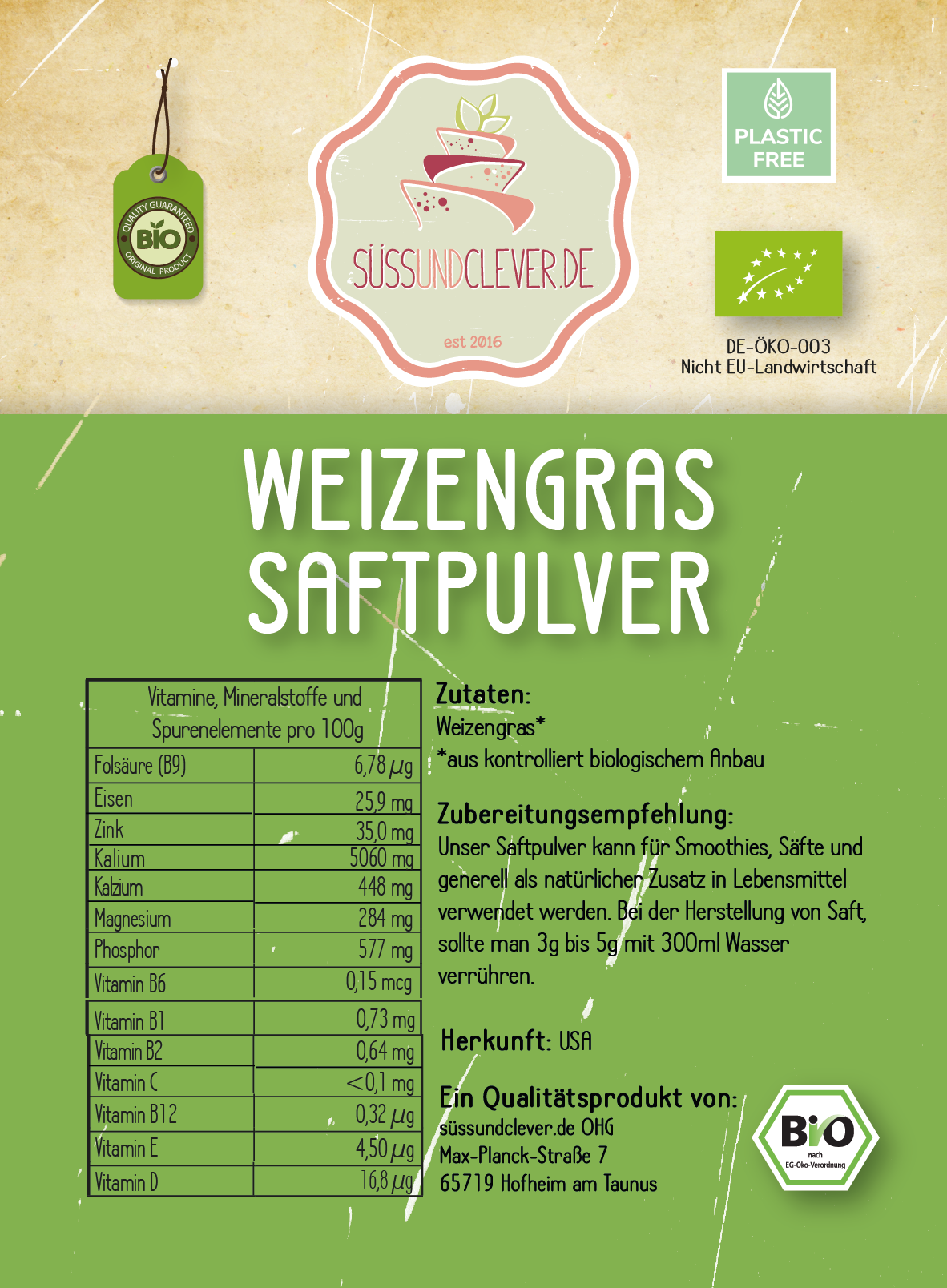 Bio Weizengras Saftpulver | Rohkost